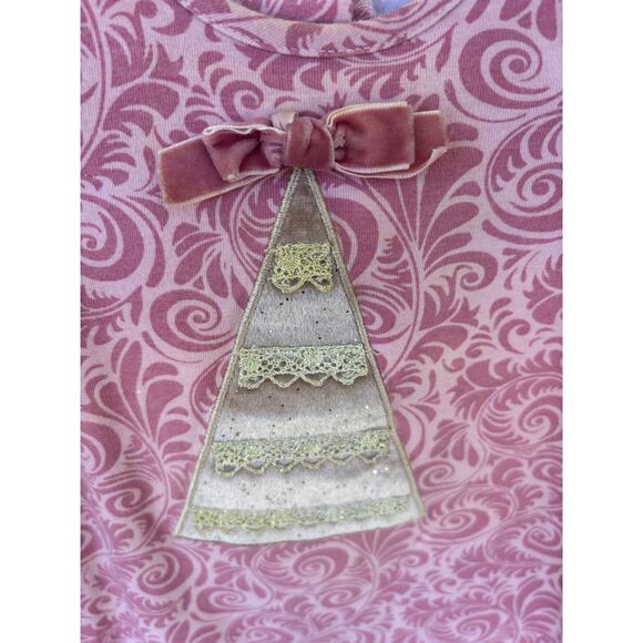 Ricrac and Ruffles one piece Holiday,Gold Christmas tree infant size 3/6 mos - Picture 3 of 7